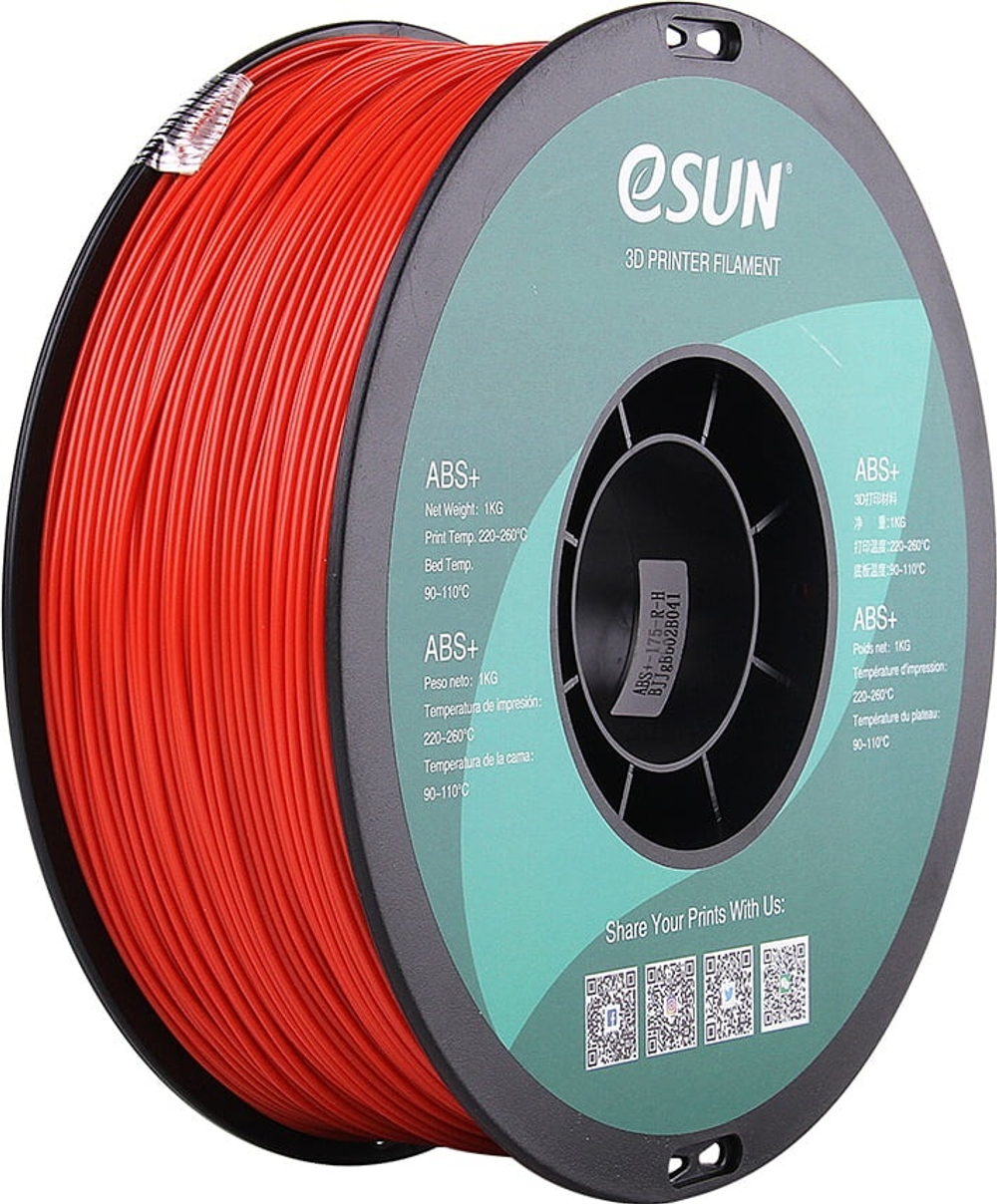 Пластик для 3D-печати ESUN ABS+ 1.75mm 3D Filament Red красный