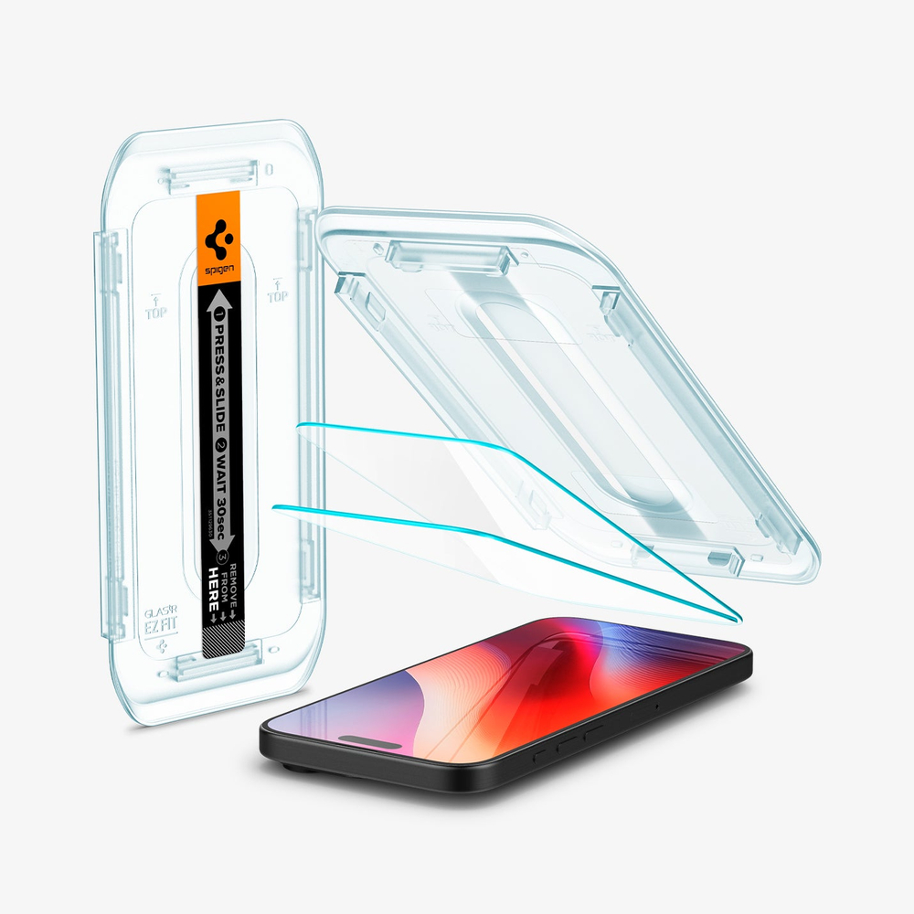 Стекло Spigen Glass tR EZ Fit 2 Pack, transparency - iPhone 16 Pro / 17 / 17 Pro