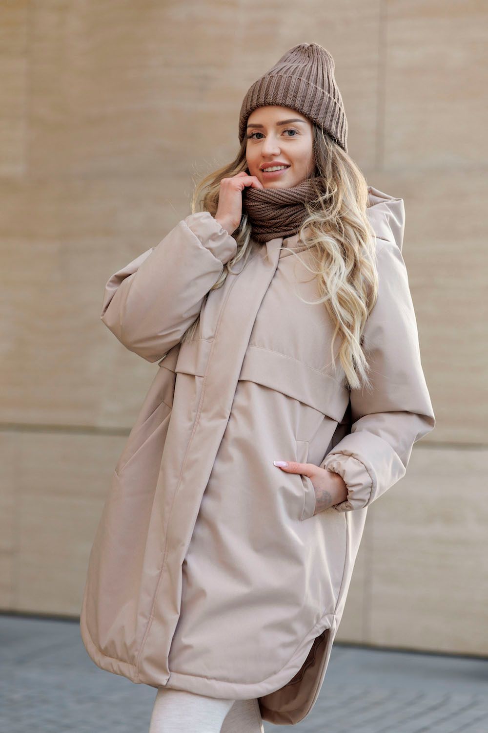 Куртка ko-ko-ko утепленная женская бежевая