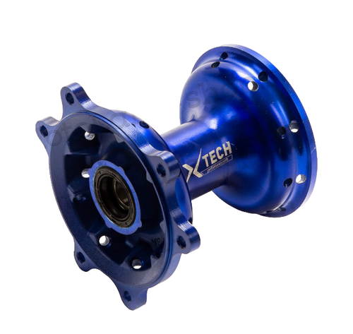 Ступица передняя CNC (R21" d=15mm) синяя X-TECH