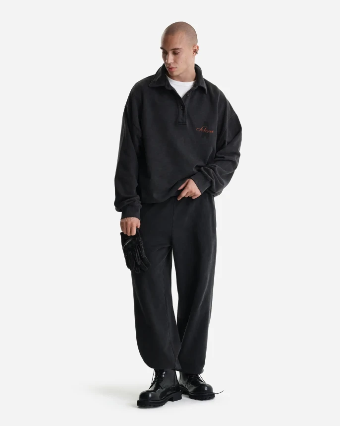 Свитшот с воротником поло