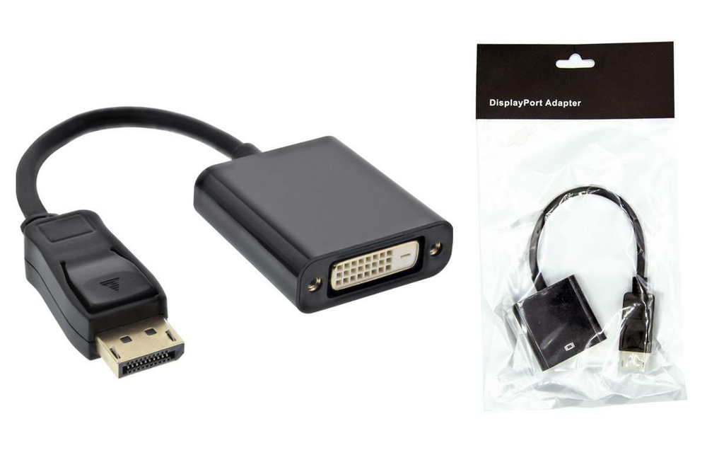 Кабель цифровой DisplayPort DP (M) --- гнDVI-D (F) 15см