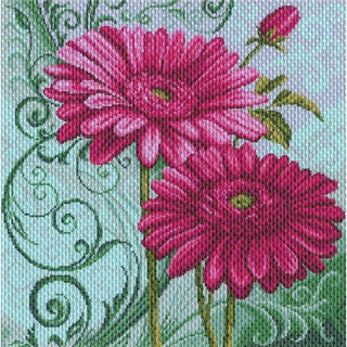"Цинии"-1582 канва с рисунком