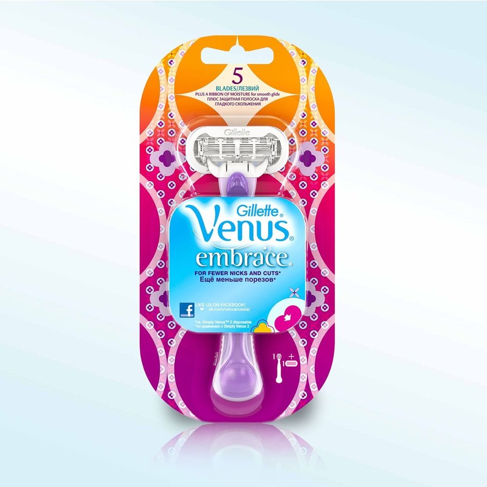 Gillette Станок бритвенный Venus Embrace, станок + 1 кассета