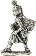 Фигурка Рыцари "Пехотинец" олово. Игрушка литая металлическая 54 мм (1:32)
