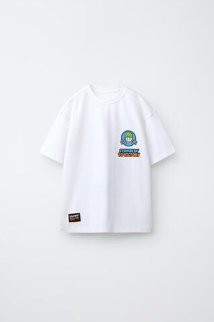 ZARA ФУТБОЛКА С КОРОТКИМ РУКАВОМ STUMBLE GUYS ™ © SCOPELY, БЕЛЫЙ