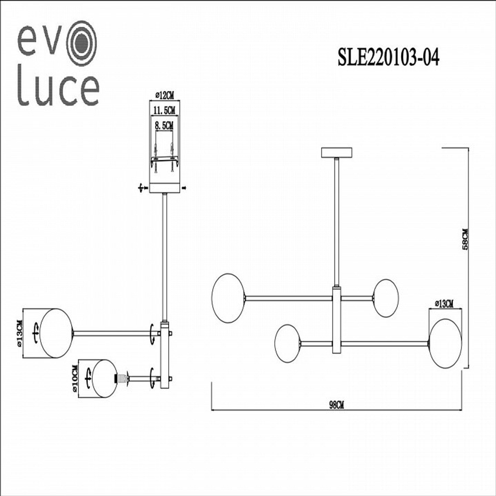 Люстра на штанге EVOLUCE Arcola SLE220103-04