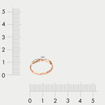 Кольцо для женщин из розового золота 585 пробы с фианитами (арт. 005101-1102)