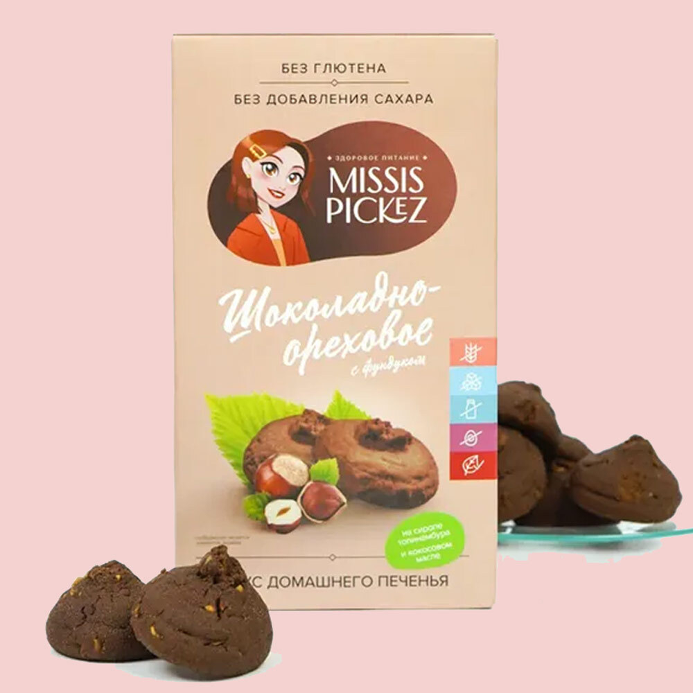 Шоколадно-ореховое печенье "Missis Pickez", 85 г