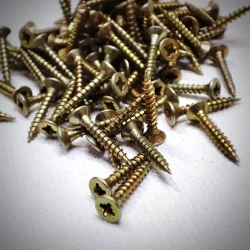 Шуруп - саморез 2,5*16мм (цвет - желтый цинк) - 50 штук - шлиц Pz-1