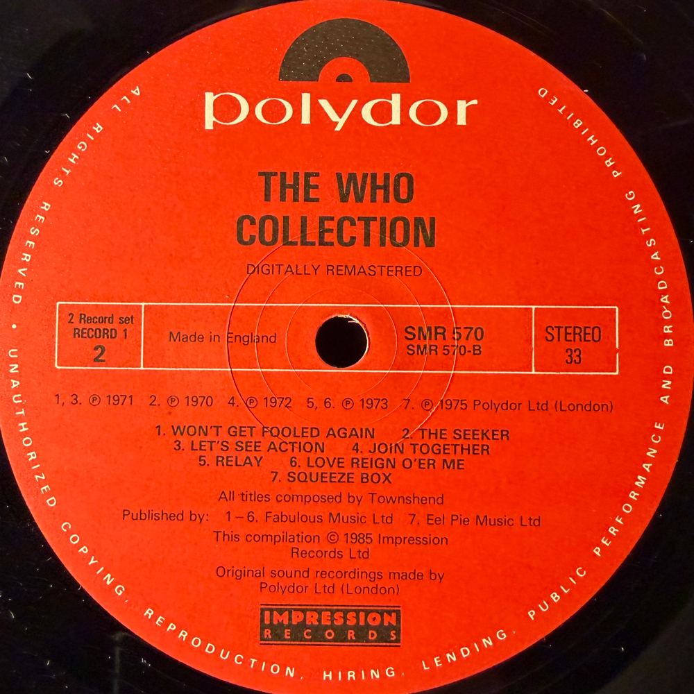 The Who ‎– Collection 2LP (Англия 1988г.)
