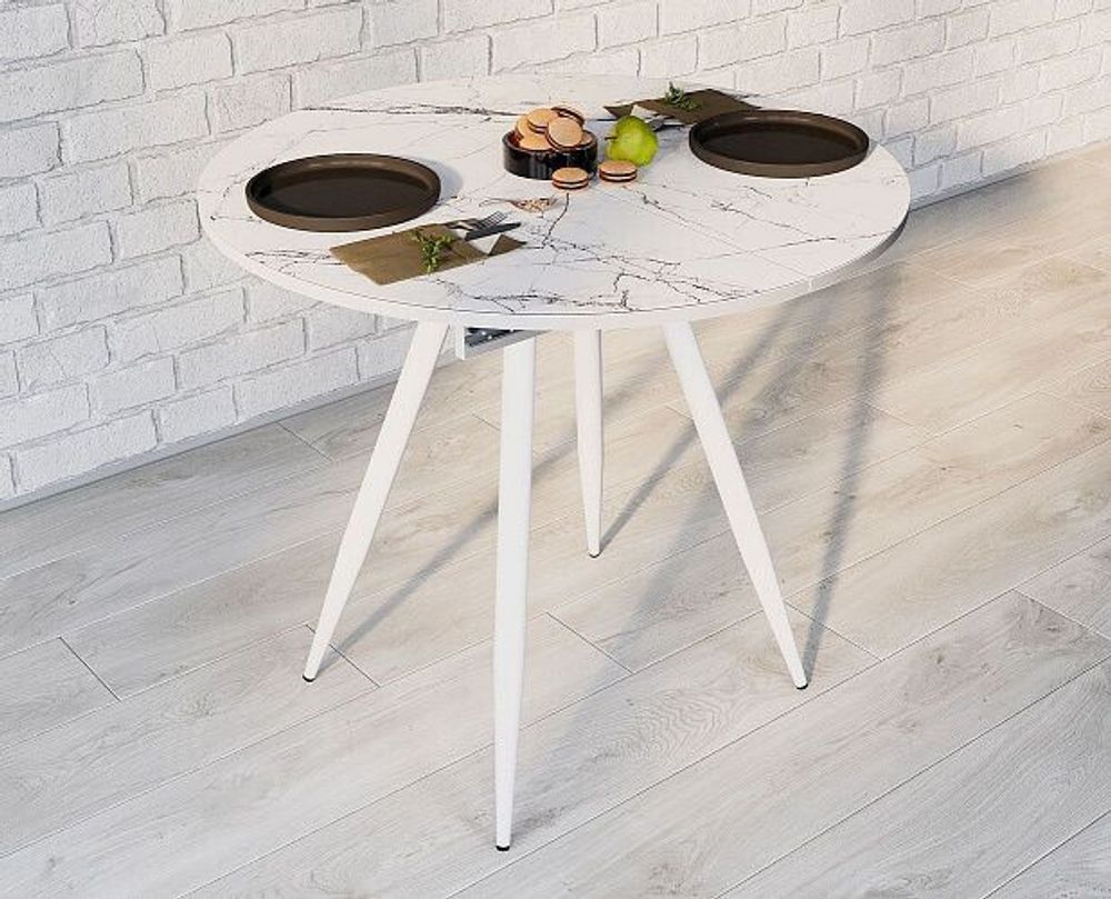 Стол обеденный Элип-1 (конус) каркас белый