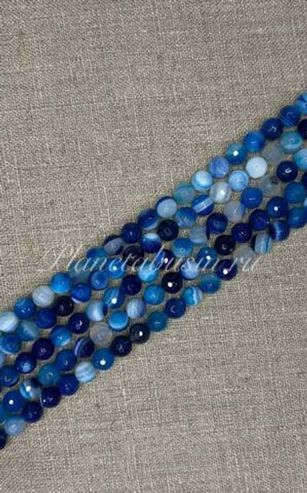 Камень натуральный граненый синий 0900
