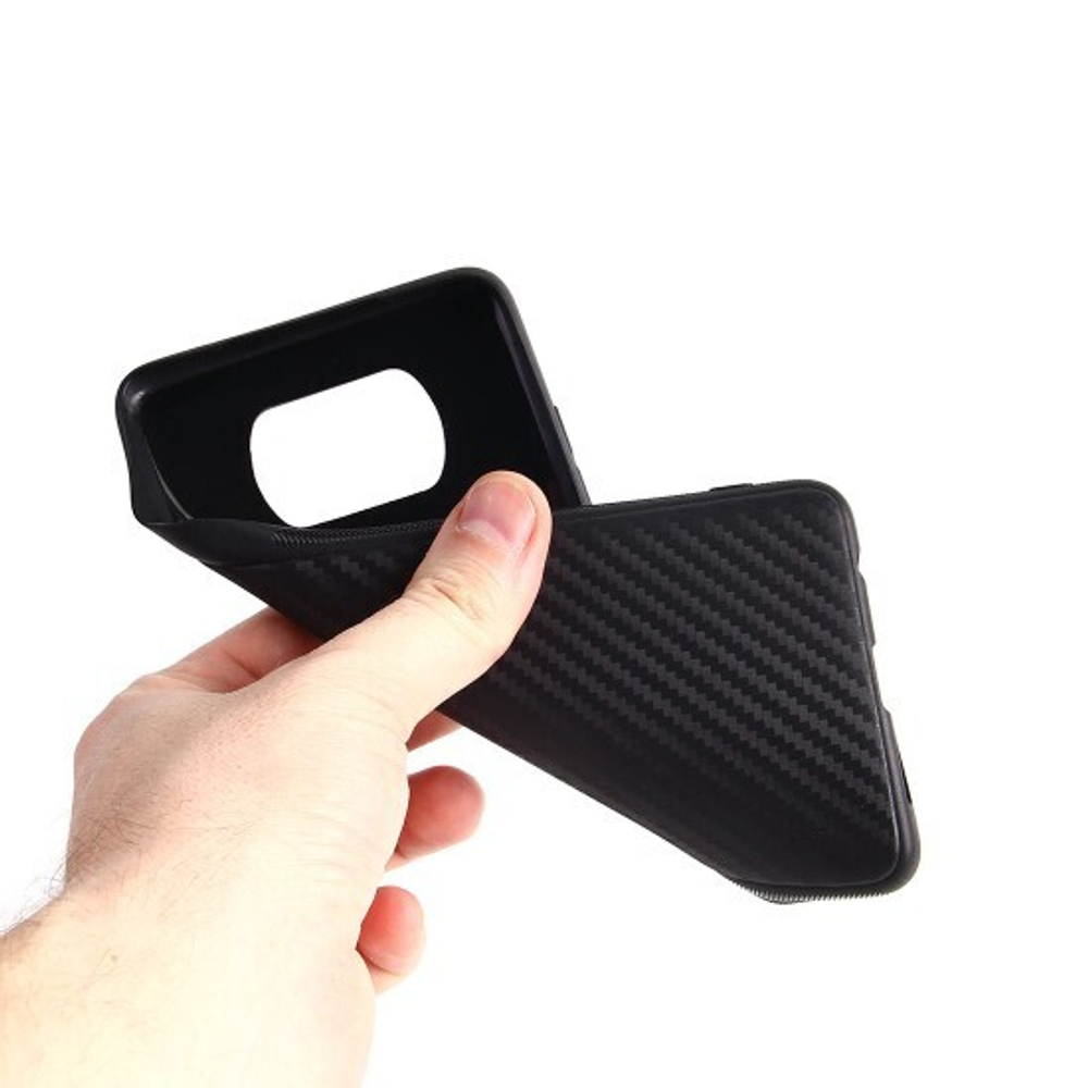 Чехол ТПУ карбон для Xiaomi Poco X3, 011068 Черный