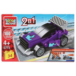 Конструктор пластмассовый 34эл. 2в1 "Ралли. Спорткар" 5773-BY (Город мастеров)