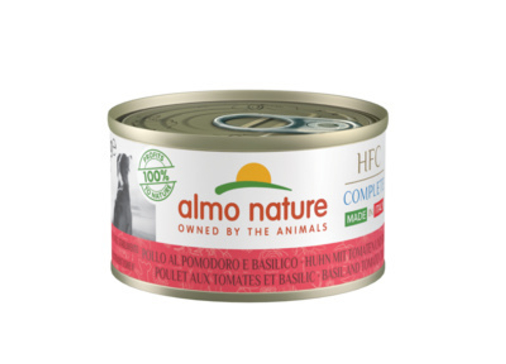 Almo Nature Полнорационные консервы для собак Итальянские рецепты: "Курица с базиликом и помидорами" (HFC - Complete - Made in Italy - Basil and Tomato Chicken) 0,095 кг