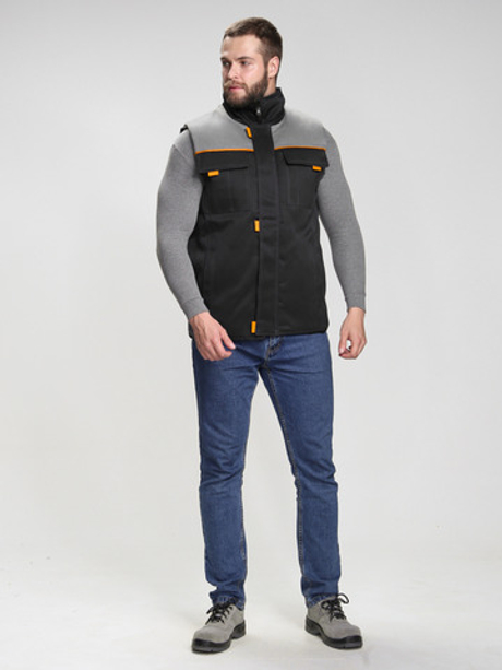 Жилет утепленный Фаворит черный/серый