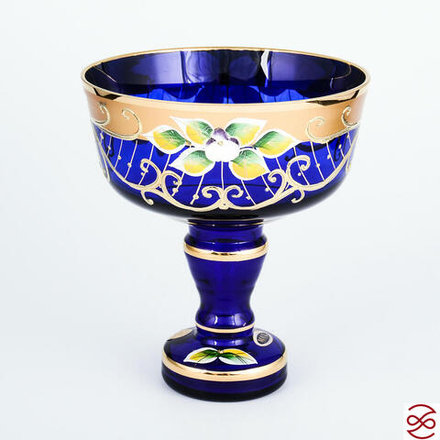 Конфетница синяя Bohemia Star Crystal 13 см