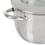 Кастрюля нерж, 3 л, с крыш, крышка стекло, Daniks, Перл, GS-01205-18, индукц