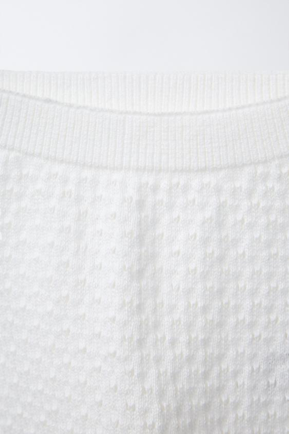 ZARA БРЮКИ ИЗ АЖУРНОГО ТРИКОТАЖА, БЕЛЫЙ