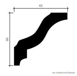 Карниз пенополиуретан, 2000x60x63 мм