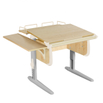 Растущая парта Дэми СУТ 24 с задней полкой СУТ.14.210 и боковой полкой СУТ.24.230 (1020×880 мм)