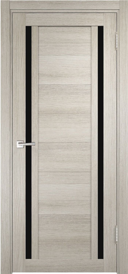 Межкомнатная дверь Z-3 / Цвет тон Белая лиственница / Остекление "Лакобель черное" / Двери Верда