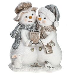 GAEM Фигурка декоративная "Снеговики", L10,5 W6,5 H12,5 см