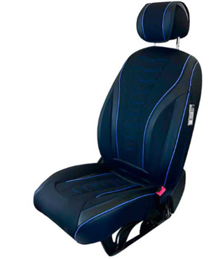 Накидки сидений ПОЛНЫЙ Coolpart MAXIMAL (кт11пр) - JJ-81-BLBLU - Эко-кожа+хлопок черн/черн/кант сини
