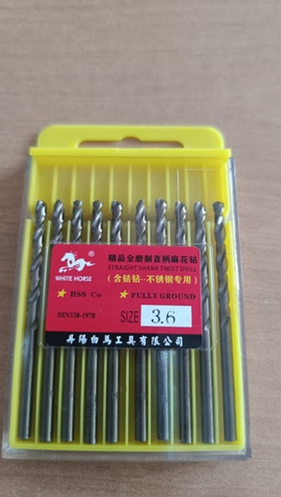Сверло ф3,6x70/39 DIN338 HSSCo5