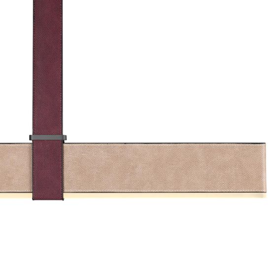 6630/36L HIGHTECH ODL24 275 металл/эко-кожа/ткань/акрил черный/бордовый/бежевый Подвесной светильник IP20 LED 36W 3000K 220V VINCENT