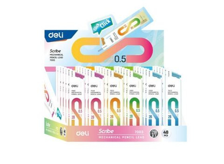 Грифели запасные Deli 2В 0,5мм, 20 гриф. туба