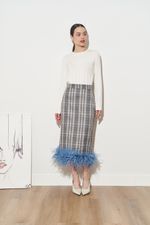 ЮБКА С ПЕРЬЯМИ СЕРЫЙ|БЕЖЕВЫЙ|ГОЛУБОЙ