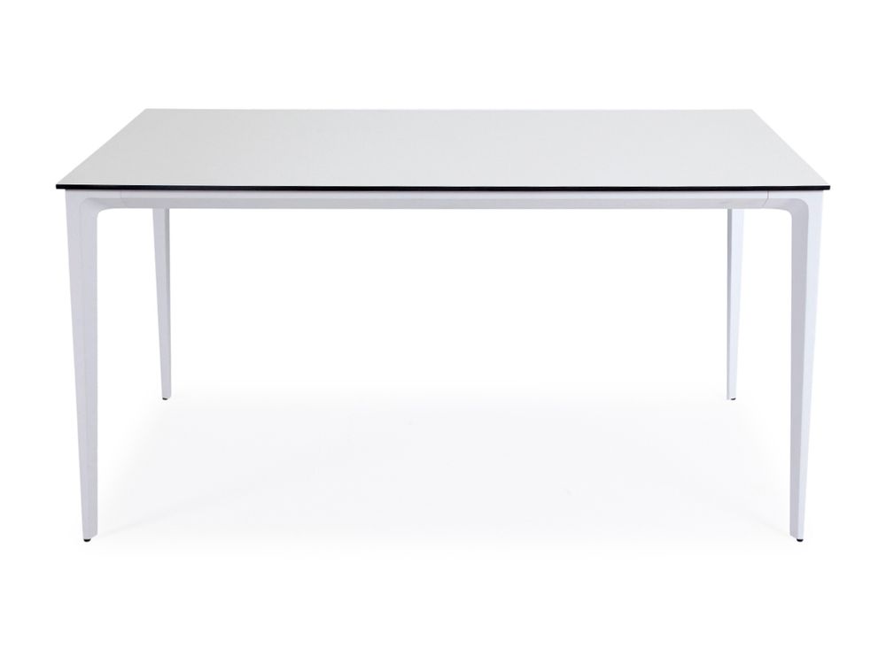 "Малага" обеденный стол из HPL 140х80см, цвет молочный, каркас белый