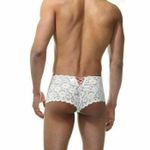 Мужские трусы хипсы белые кружевные La Blinque LB15409