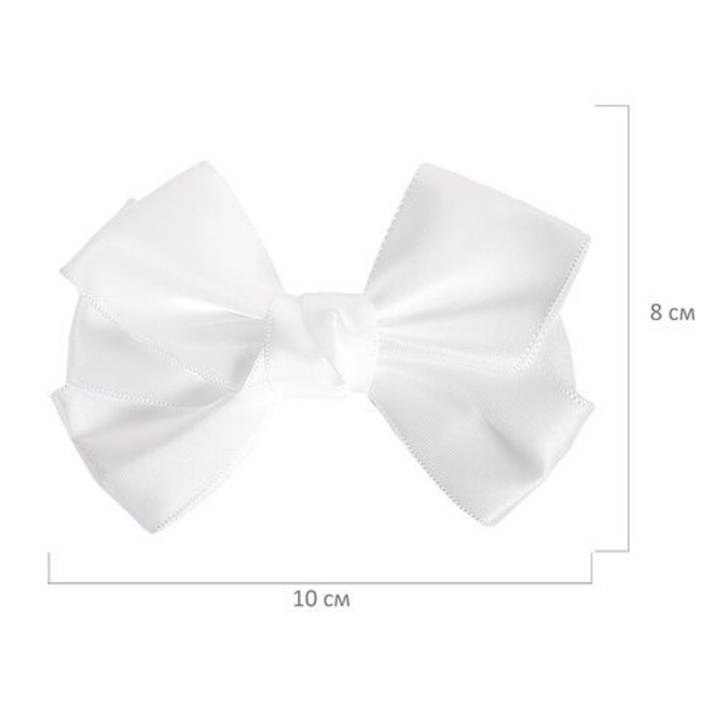 Бант для волос НАБОР 2 шт. и 1 шт., 10х8 см, на заколке, белый, АССОРТИ, MONTE VITA, 457119
