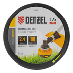 Леска для триммера квадрат, 2,4мм х 175м, на DIN катушке FLEX CORD Denzel