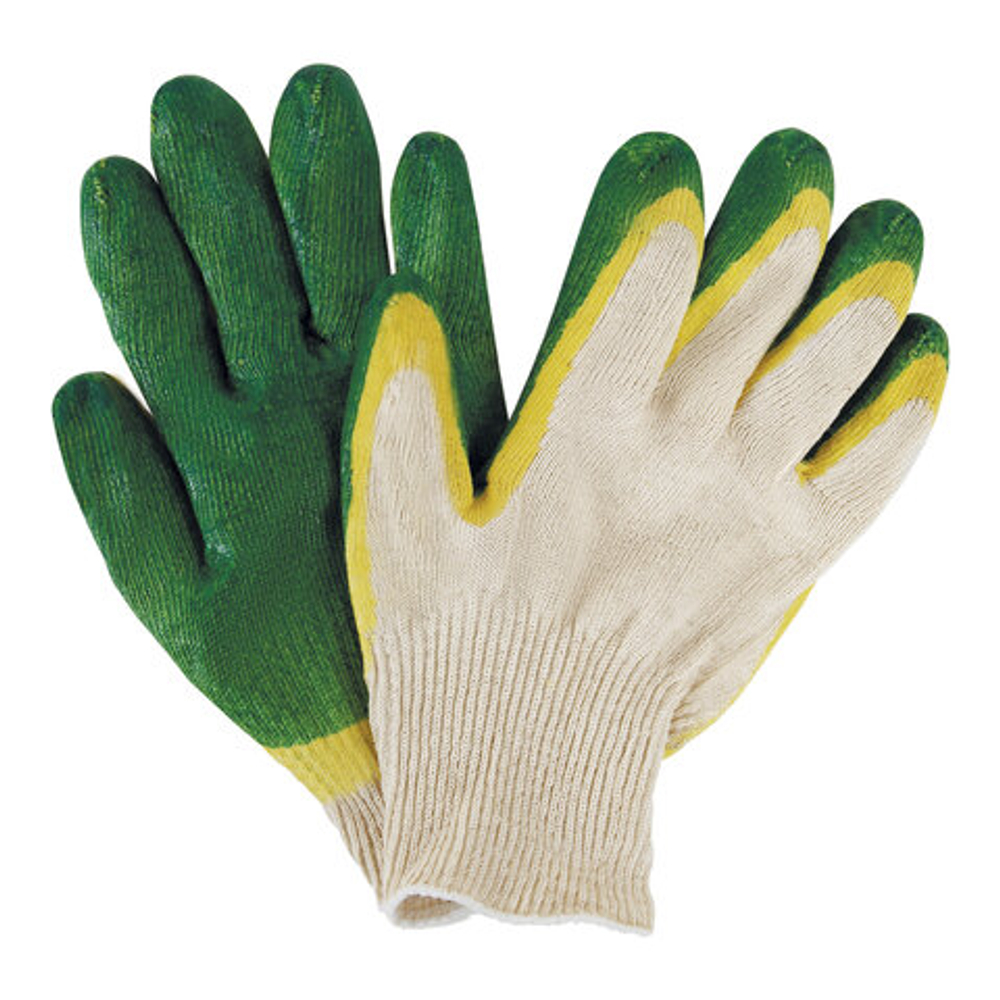 Перчатки хлопчатобумажные износостойкие, ДВОЙНОЙ латексный облив, 13 класс, КОМПЛЕКТ 5 ПАР, LAIMA ЛЮКС