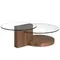 Журнальный столик Angel Cerda 2036, Ø80 см, стекло, орех