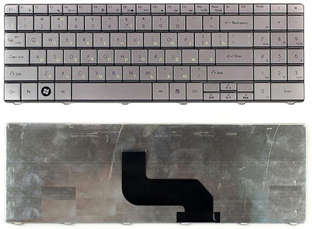 Клавиатура для ноутбука Packard Bell EasyNote DT85 LJ61 LJ63 LJ65 LJ67 LJ71, Gateway NV52 NV53 (Серебро)
