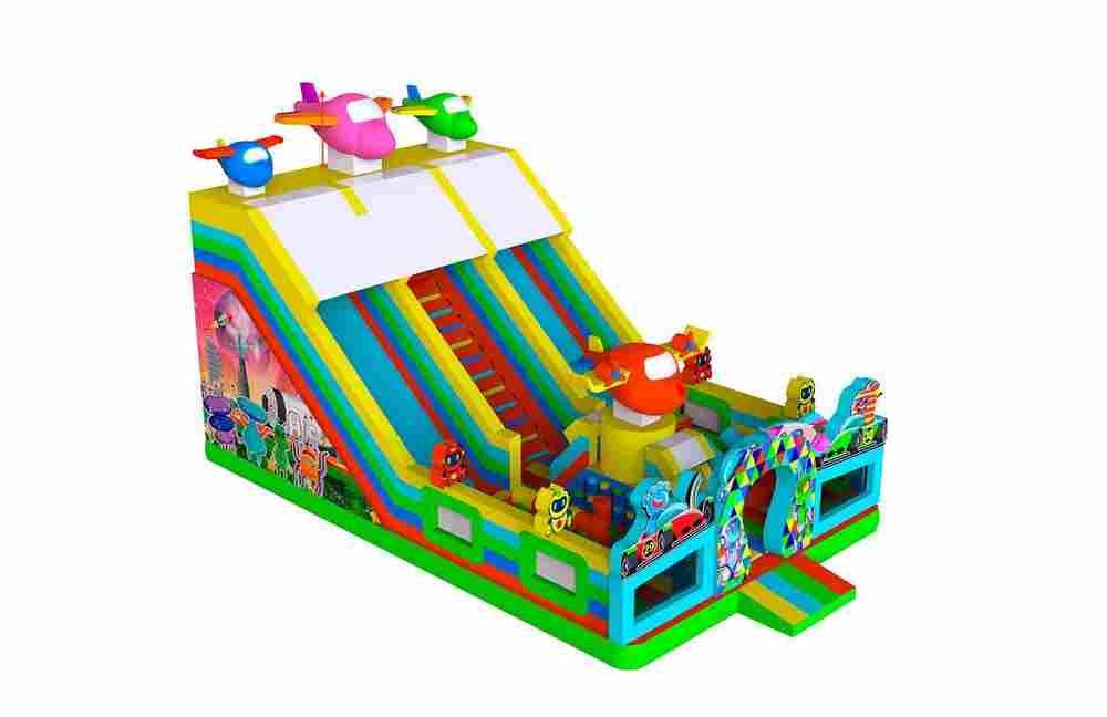 Коммерческий надувной батут горка «Крутые виражи» 13х8х8,3 м.