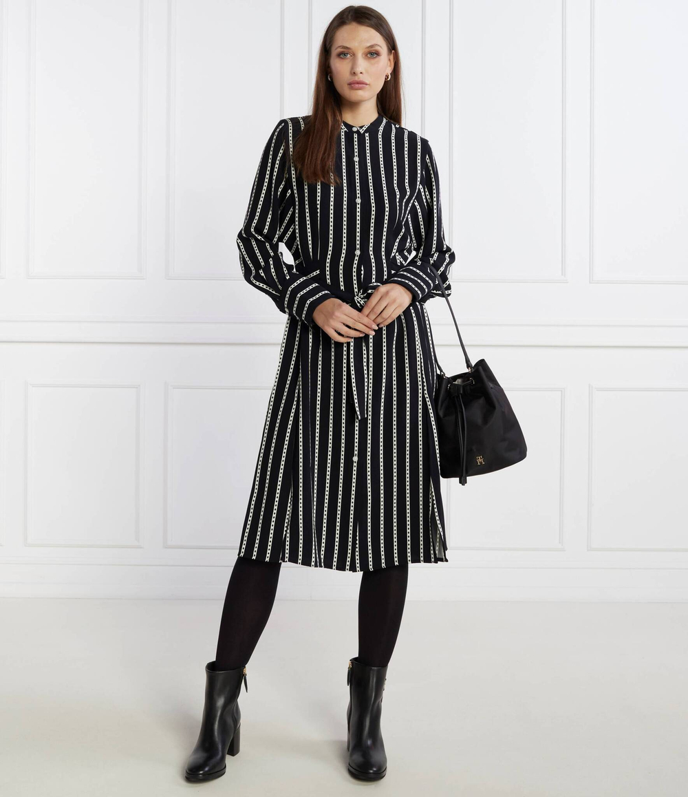 Платье ARGYLE STRIPE Tommy Hilfiger - черный(WW0WW40365)