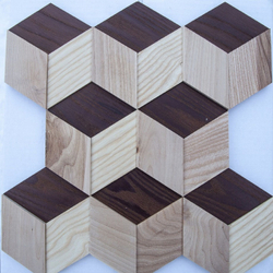 Деревянная мозаика для стен Wood Mosaic Термо Ромб
