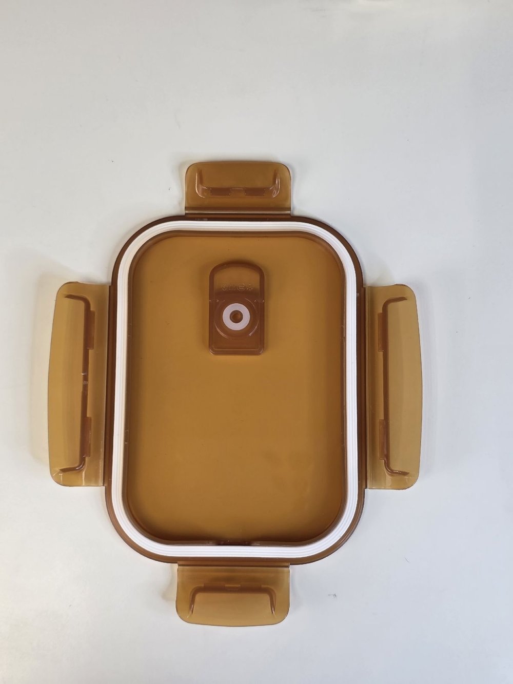 Контейнер  стеклянный прямоугольный с перегородкой для еды с крышкой  650 мл