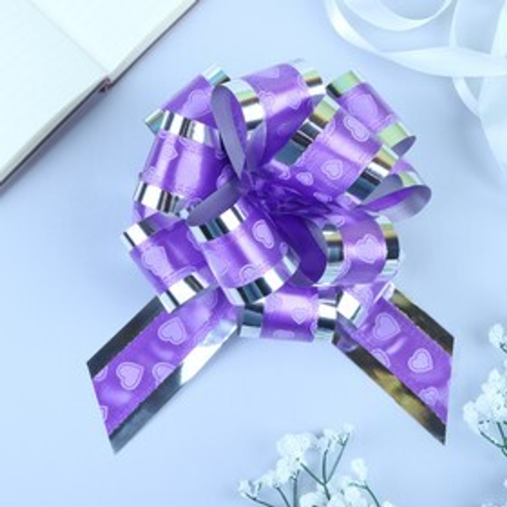 Бант-шар №5 «Воздушные сердца» фиолетовый