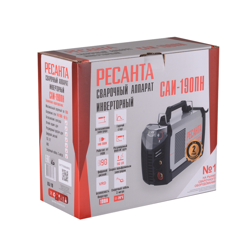 Сварочный аппарат инверторный Ресанта САИ 190 ПН
