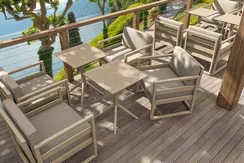 Стол пластиковый Sky 70х70 бежевый