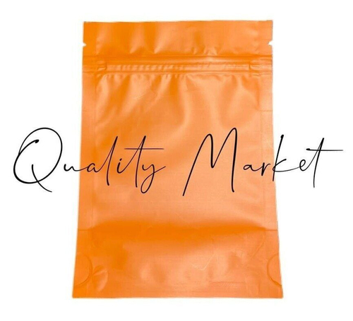 Пакеты ДОЙ ПАК металлизированные с замком ЗИП ЛОК 105х150+(30+30) мм (Оранжевый матовый)