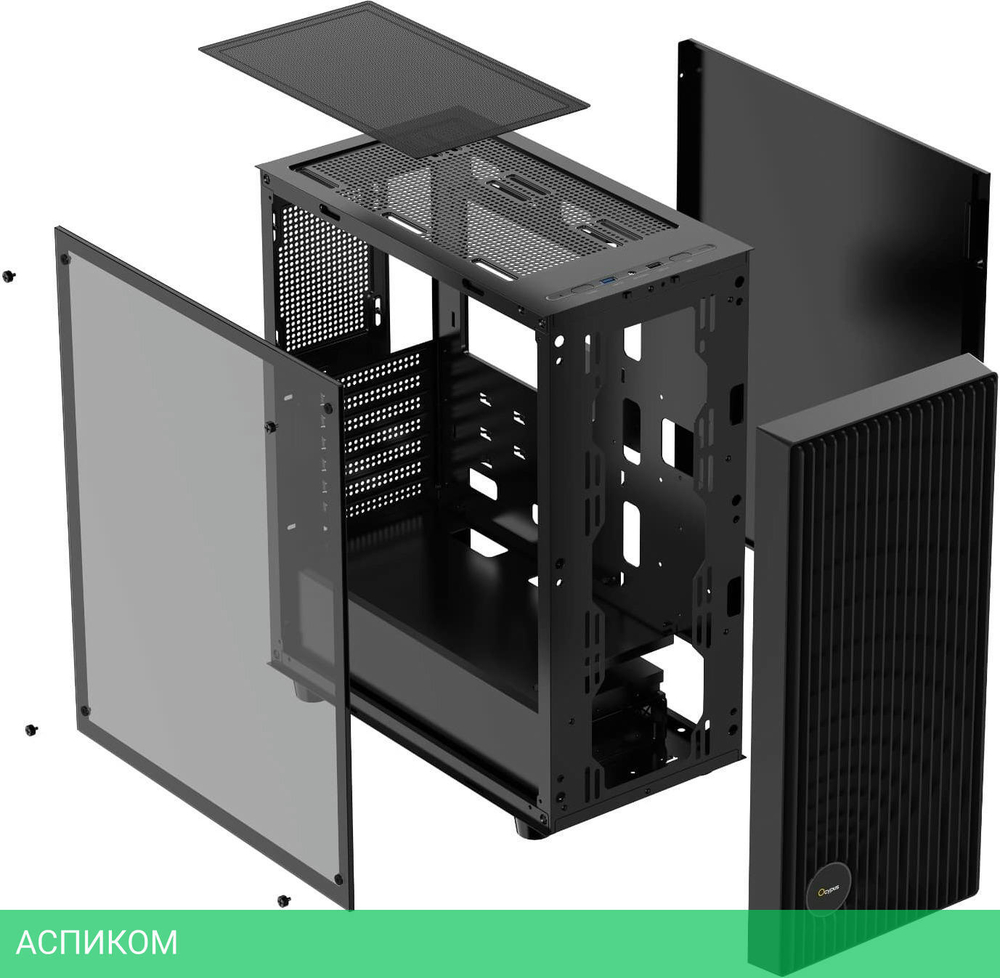 Корпус Ocypus Gamma C70 ARGB без БП Black (Gamma-C70-BKG400XX-GL)