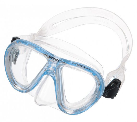Маска детская Seac Procida junior синяя рамка/прозрачный силикон